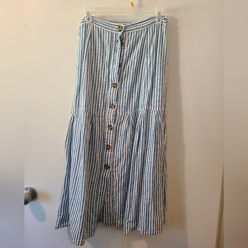 Chelsea & Violet Blue Striped A-Line Skirt